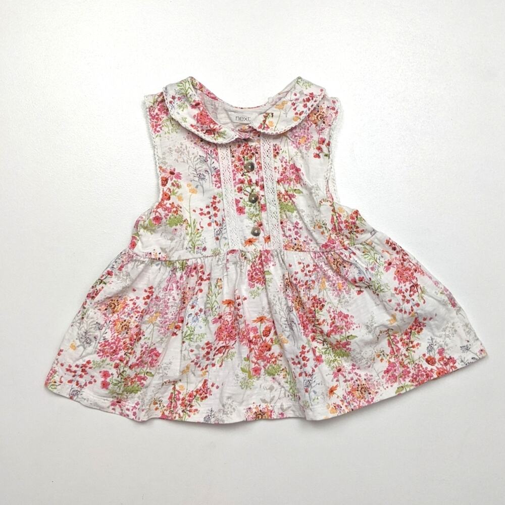 Next Tank Top Girls Size 3-4y Floral Swing Peter Pan Collar
